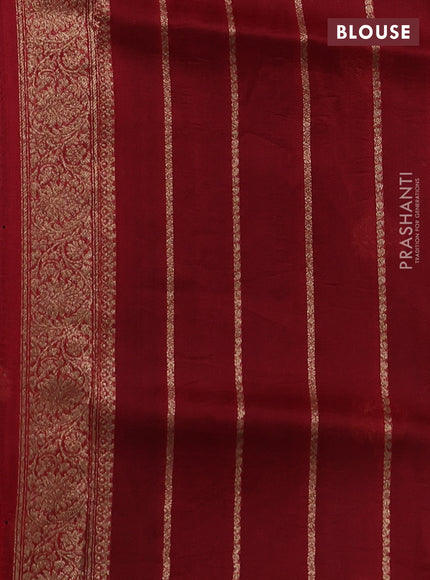 Banarasi organza silk saree black and red with woven buttas and banarasi style border