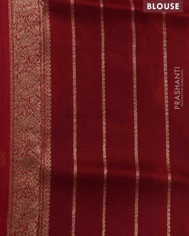 Banarasi organza silk saree black and red with woven buttas and banarasi style border