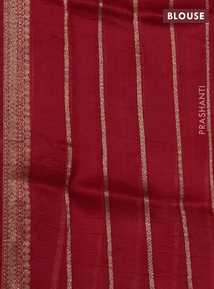 Banarasi organza silk saree deep wine and red with woven buttas and banarasi style border