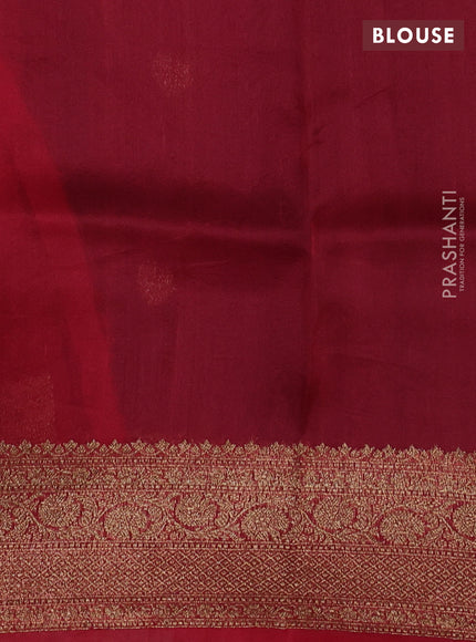 Banarasi organza silk saree wine shade and red with woven buttas and banarasi style border