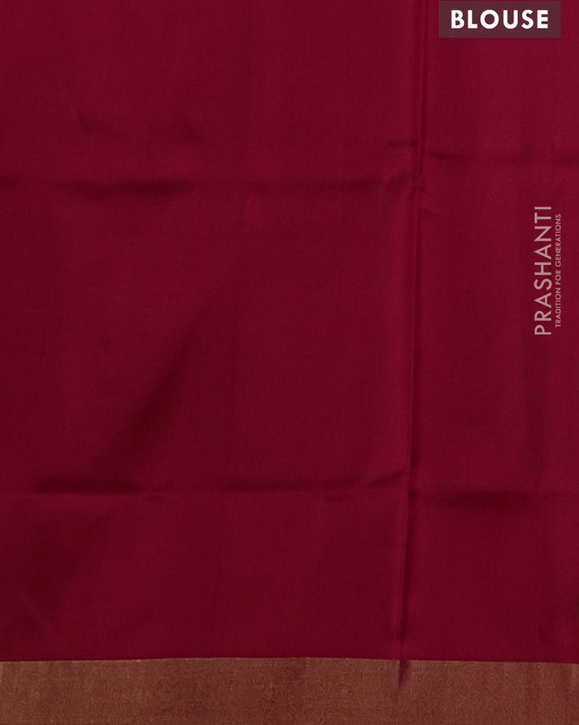 Pure uppada silk saree red with silver & gold zari woven buttas and jamdhani weaving pallu