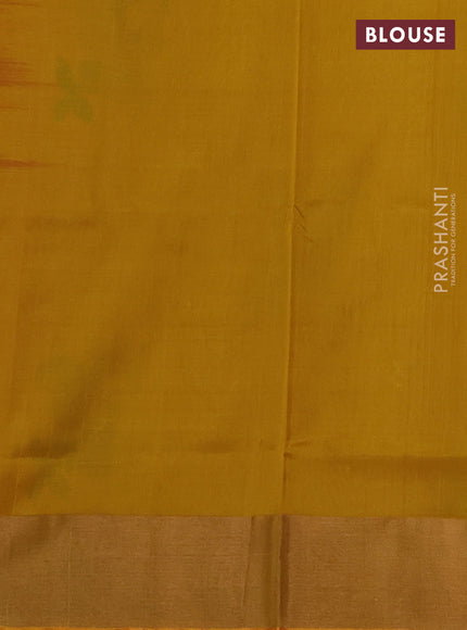 Pure uppada silk saree magenta pink and yellow with jamdhani buttas and jamdhani weaving pallu