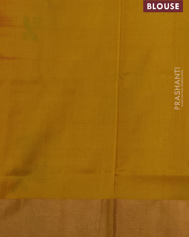 Pure uppada silk saree magenta pink and yellow with jamdhani buttas and jamdhani weaving pallu