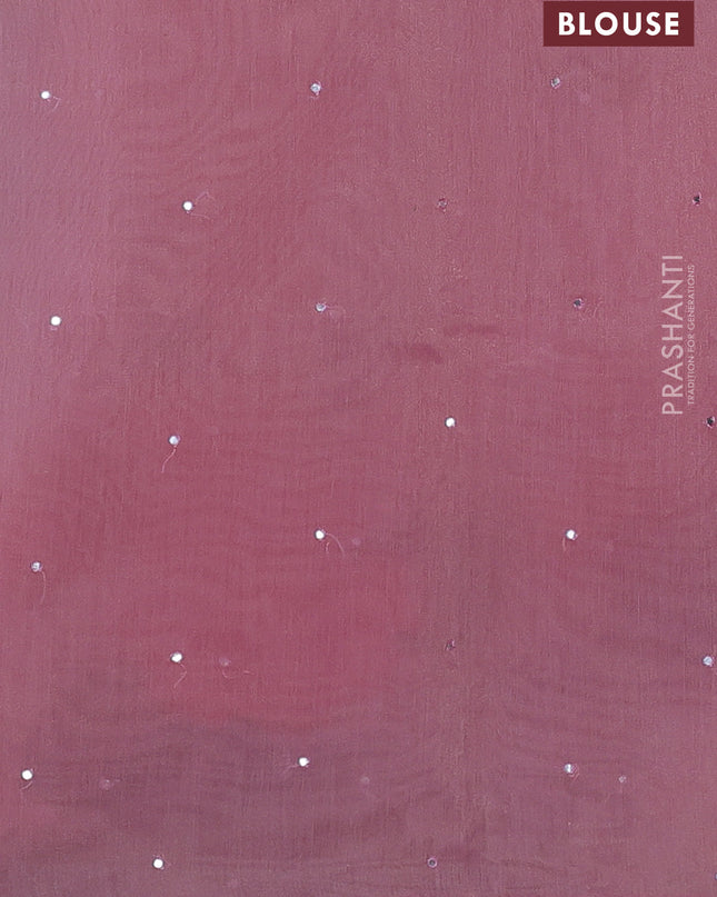 Chander tissue saree mild peach pink with mirror embroidery work and floral embroidery border