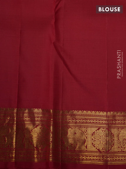 Pure kanchipuram silk saree red with zari woven buttas and zari woven border