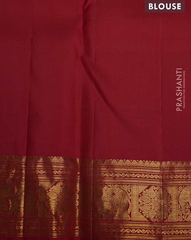 Pure kanchipuram silk saree red with zari woven buttas and zari woven border