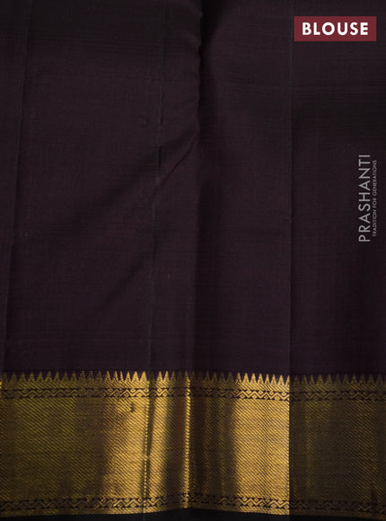 Pure kanchipuram silk saree lavender and coffee brown with zari woven buttas and zari woven border