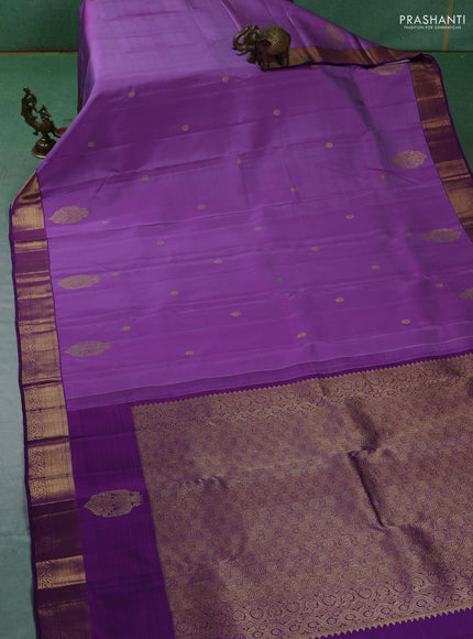 Pure kanchipuram silk saree lavender and purple with zari woven buttas and zari woven border