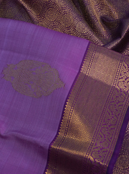 Pure kanchipuram silk saree lavender and purple with zari woven buttas and zari woven border