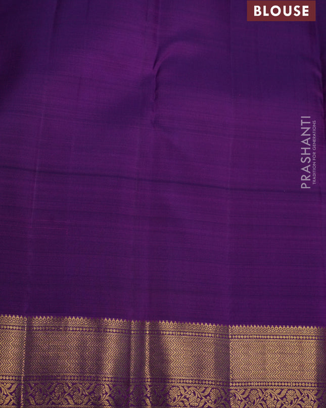Pure kanchipuram silk saree lavender and purple with zari woven buttas and zari woven border