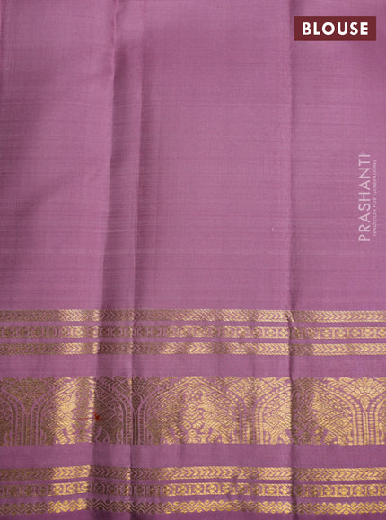 Pure kanchipuram silk saree mauve pink with zari woven buttas and zari woven border