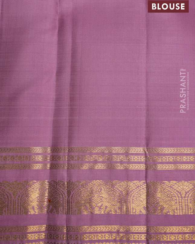 Pure kanchipuram silk saree mauve pink with zari woven buttas and zari woven border