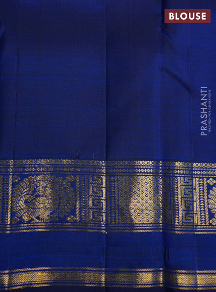 Pure kanchipuram silk saree teal blue with zari woven buttas and zari woven border