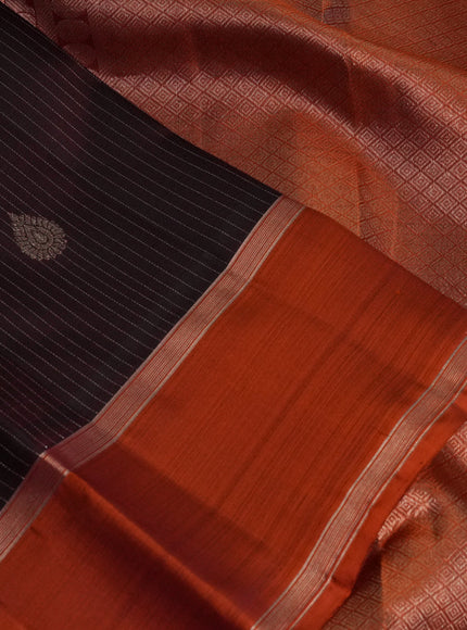 Pure kanchipuram silk saree deep maroon with allover zari weaves & buttas and rettapet zari woven border