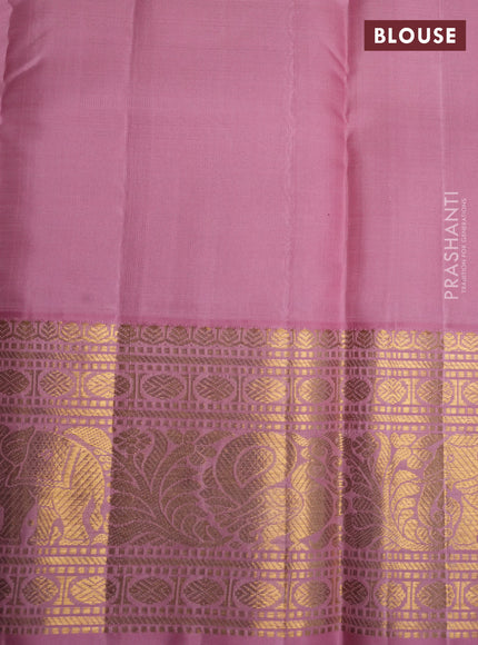 Pure kanchipuram silk saree dark magenta pink and light pink with zari woven buttas and zari woven border