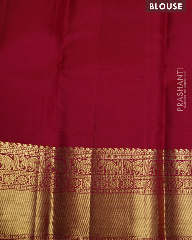 Pure kanchipuram silk saree dual shade of pink with allover zari checks & buttas and zari woven korvai border