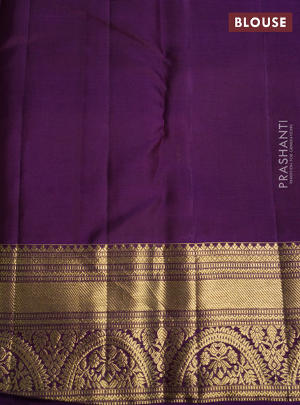 Pure kanchipuram silk saree pastel pink and purple with allover zari checks & buttas and zari woven korvai border