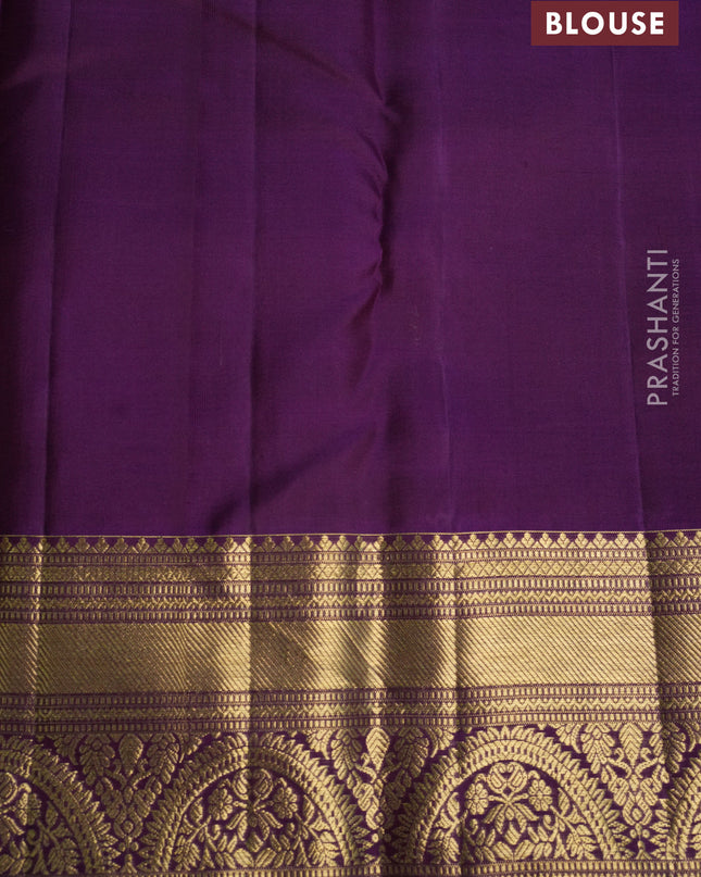 Pure kanchipuram silk saree pastel pink and purple with allover zari checks & buttas and zari woven korvai border