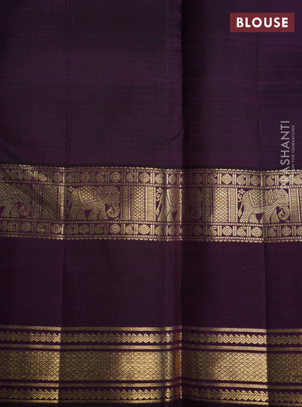 Pure kanchipuram silk saree light pink and deep wine with allover zari checks and rettapet zari woven border