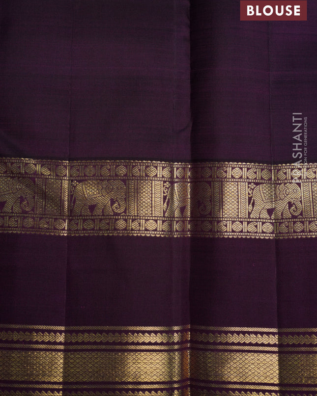 Pure kanchipuram silk saree light pink and deep wine with allover zari checks and rettapet zari woven border