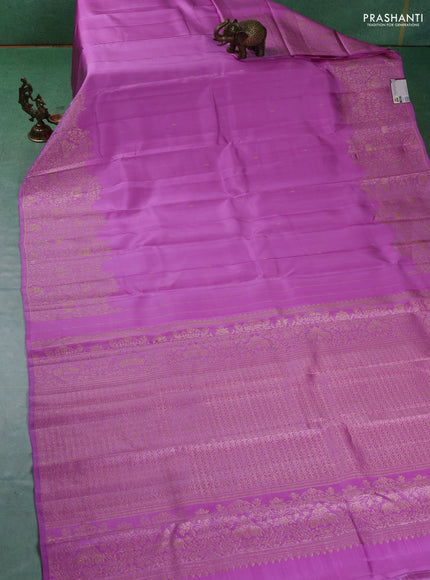 Pure kanchipuram silk saree light pink with zari woven buttas and rich zari woven border