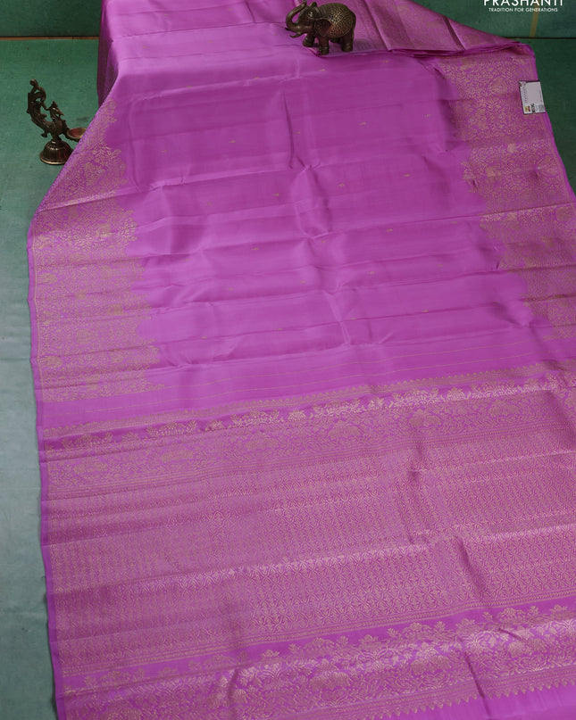 Pure kanchipuram silk saree light pink with zari woven buttas and rich zari woven border