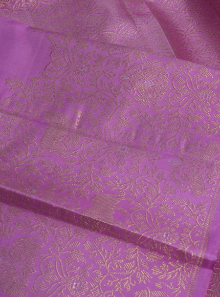 Pure kanchipuram silk saree light pink with zari woven buttas and rich zari woven border