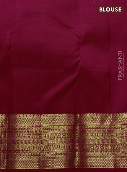 Pure kanchipuram silk saree pink with annam & rudhraksha zari woven buttas and long rich zari woven border
