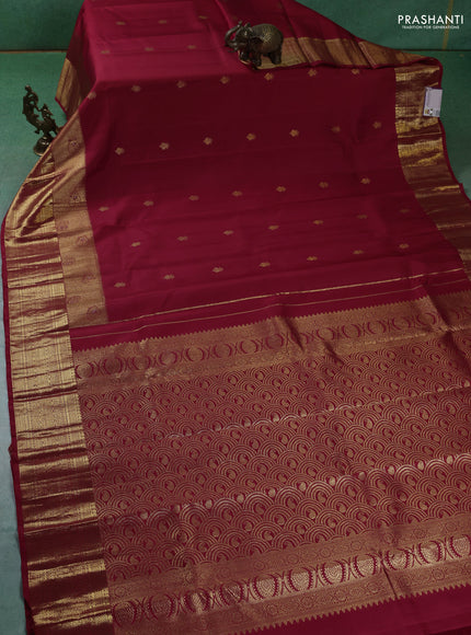 Pure kanchipuram silk saree red with zari woven buttas and rich zari woven border