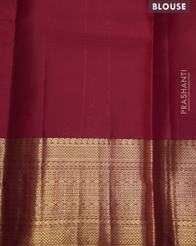 Pure kanchipuram silk saree red with zari woven buttas and rich zari woven border
