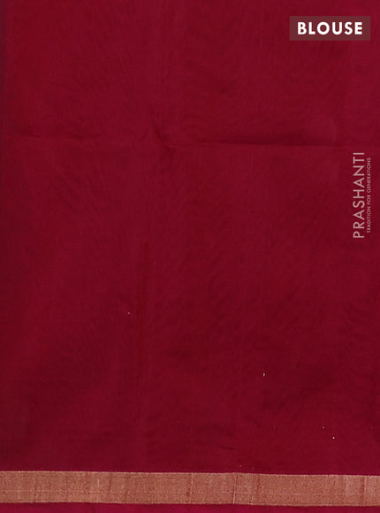 Kora silk cotton saree dark green and pink with silver & gold zari woven floral buttas and zari woven border