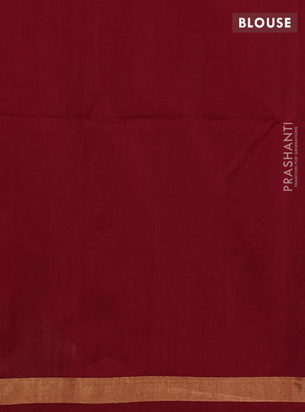 Kora silk cotton saree dual shade of rust and maroon with zari woven buttas and zari woven border