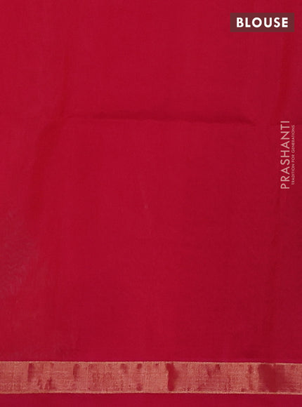 Kora silk cotton saree pink with zari woven buttas and zari woven border