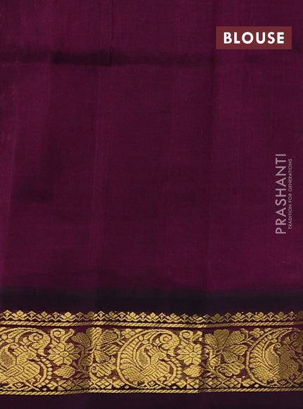 Silk cotton saree peach orange and deep wine with allover kalamakri prints and zari woven korvai border