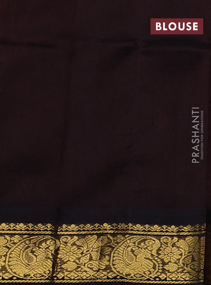 Silk cotton saree orange and maroon with allover kalamakri prints and zari woven korvai border