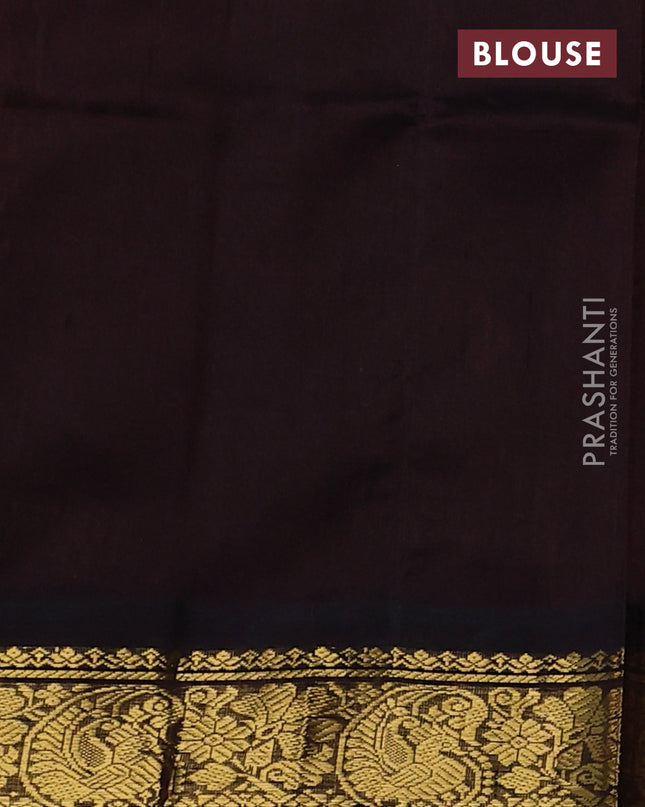Silk cotton saree orange and maroon with allover kalamakri prints and zari woven korvai border