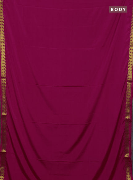 Art mysore silk saree pink with plain body with paisley zari woven border