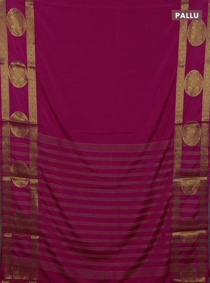 Art mysore silk saree pink with plain body and rettapet zari woven butta border