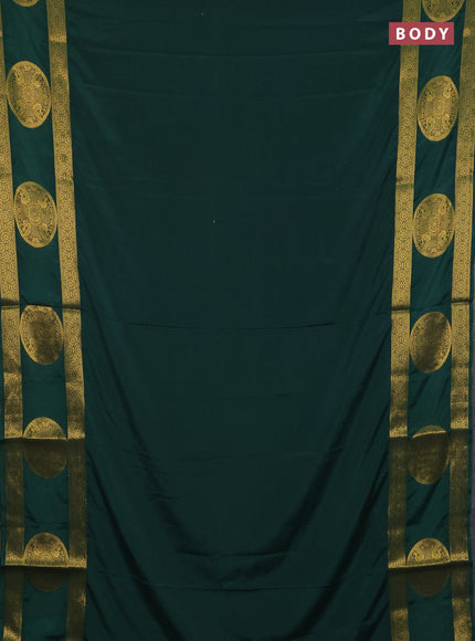 Art mysore silk saree green with plain body and rettapet zari woven butta border