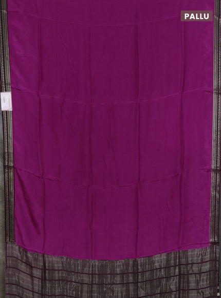 Art mysore silk saree magenta pink and coffee brown with plain body and zari woven border