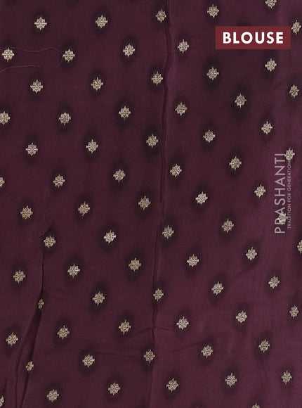 Art mysore silk saree magenta pink and coffee brown with plain body and zari woven border