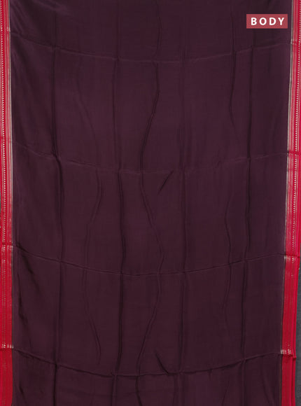 Art mysore silk saree deep jamun and pink with plain body and zari woven border