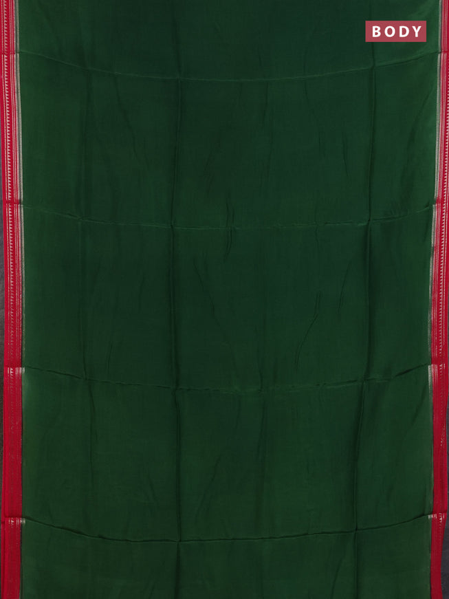 Art mysore silk saree green and pink with plain body and zari woven border