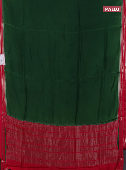 Art mysore silk saree green and pink with plain body and zari woven border