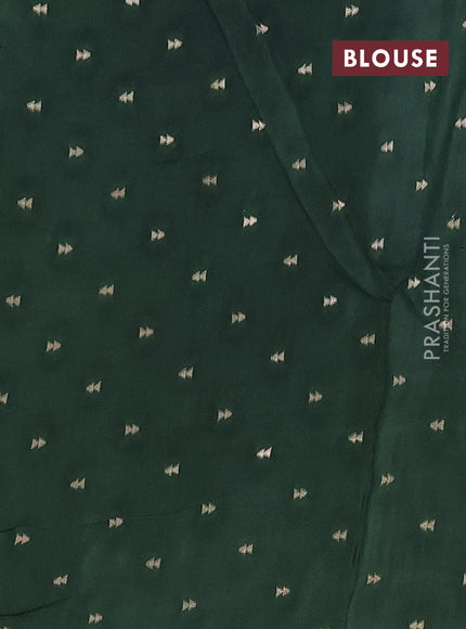 Art mysore silk saree orange and dark green with allover zari stripes pattern and zari woven simple border