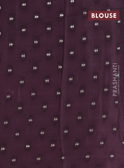 Art mysore silk saree magenta pink and deep jamun with allover zari stripes pattern and zari woven simple border