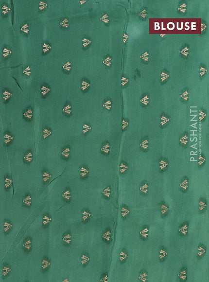 Art mysore silk saree pink and green with allover zari stripes pattern and zari woven simple border