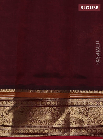 Kanchipuram silk cotton saree deep maroon with allover thread checks & buttas and zari woven border