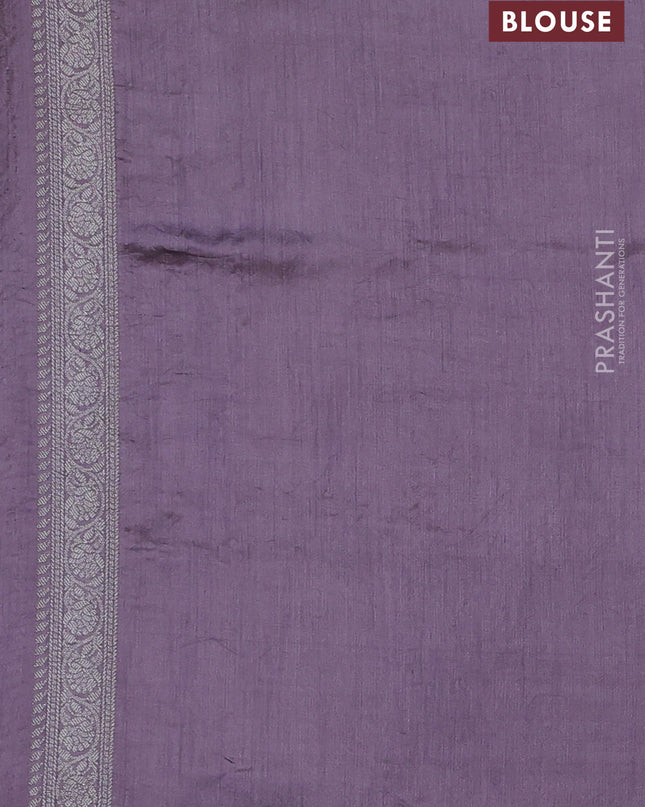 Chiniya silk saree lavender with zari woven buttas and zari woven border