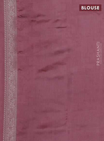 Chiniya silk saree mauve pink with zari woven buttas and zari woven border